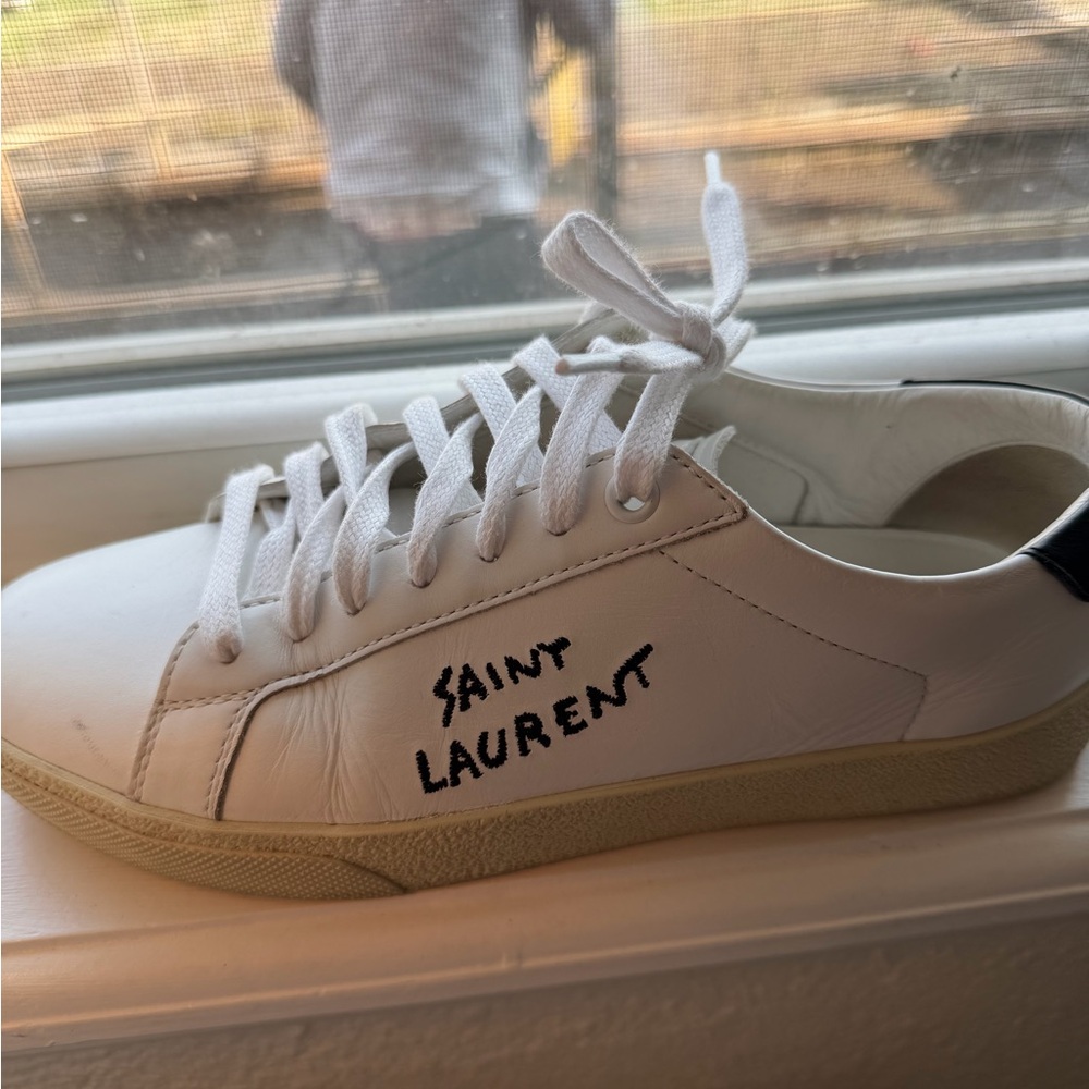 Saint Laurent Court Classic SL/06 Embroidered Sneakers - Picture 13 of 15